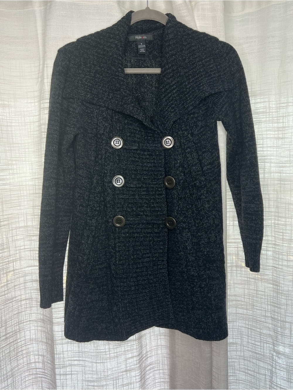 Style and Co Black and Gray Knit Sweater